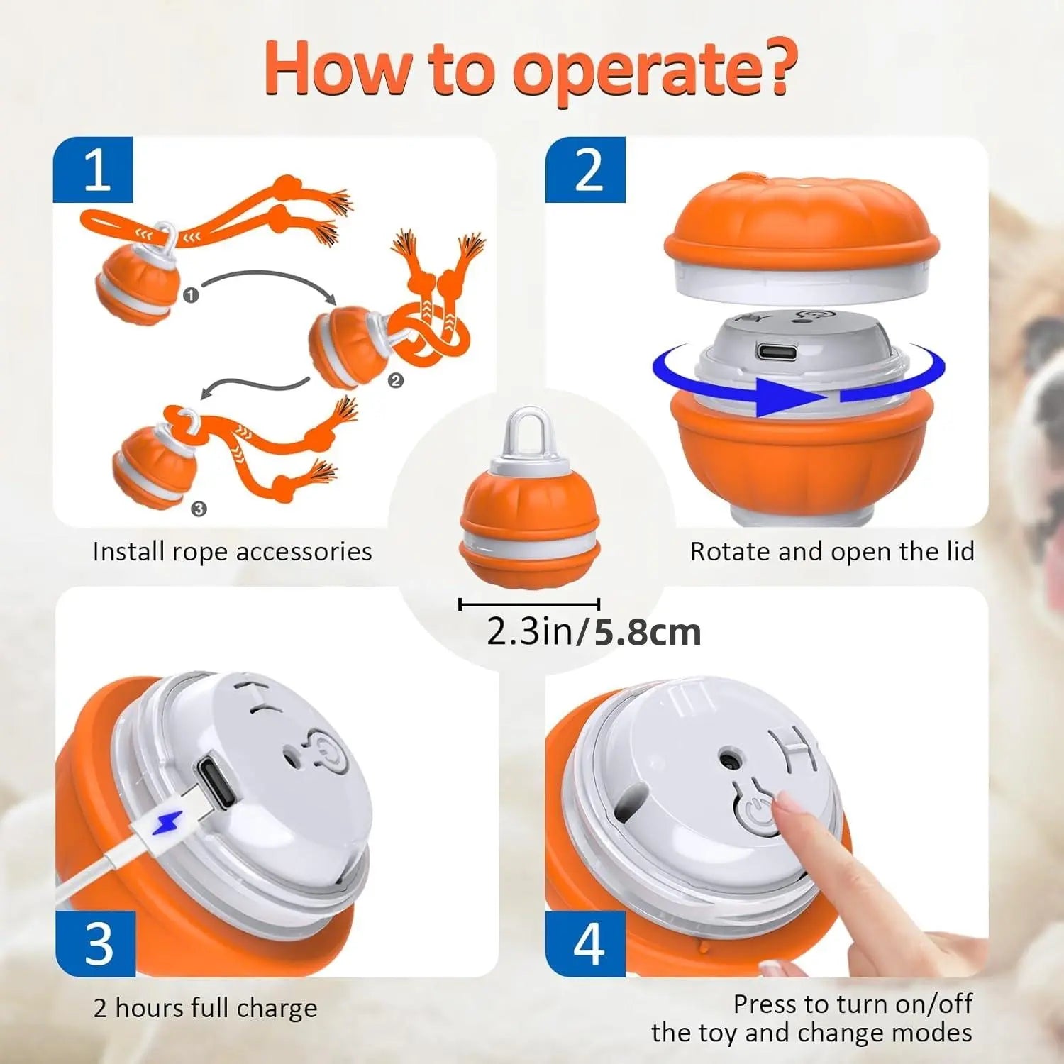Smart Electric Rolling Ball Toy for Dogs - Indoor Training and Stimulation, Durable Bite-Resistant Design for Boredom Relief