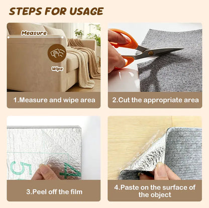 [Free Gift]Diy Cat Scratch Furniture Protect Sticker Cat Scratch Scratcher Couch Protector Cat Scratching Mat Furniture Pads Sofa Protecter Freely Cut and Pasted 4Pcs 11.8*11.8Inch Four Colors to Choose or 1Pc 39.3*11.8Inch