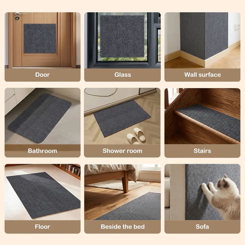 [Free Gift]Diy Cat Scratch Furniture Protect Sticker Cat Scratch Scratcher Couch Protector Cat Scratching Mat Furniture Pads Sofa Protecter Freely Cut and Pasted 4Pcs 11.8*11.8Inch Four Colors to Choose or 1Pc 39.3*11.8Inch