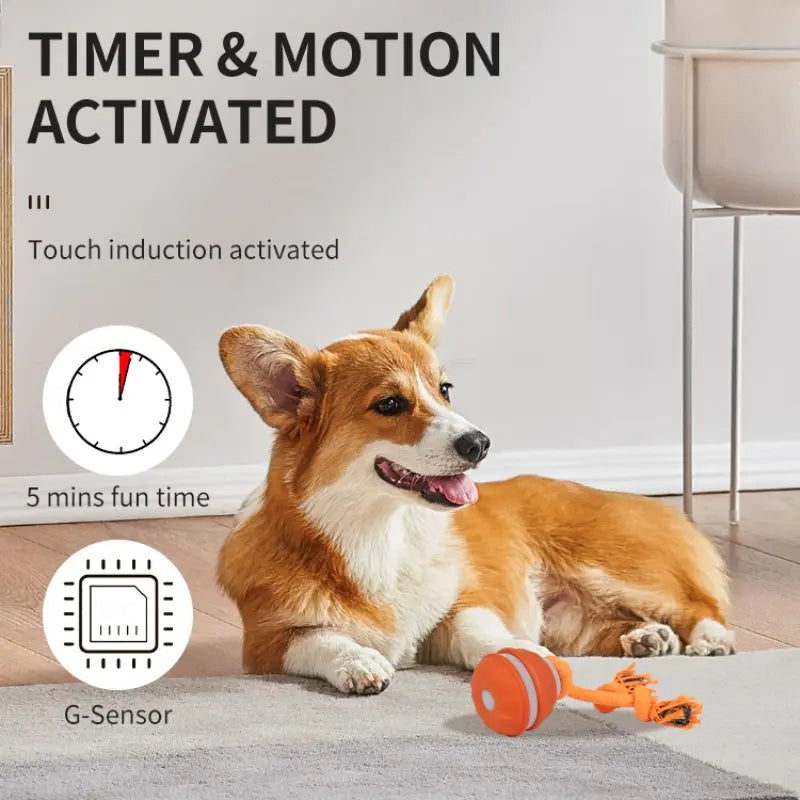 Smart Electric Rolling Ball Toy for Dogs - Indoor Training and Stimulation, Durable Bite-Resistant Design for Boredom Relief